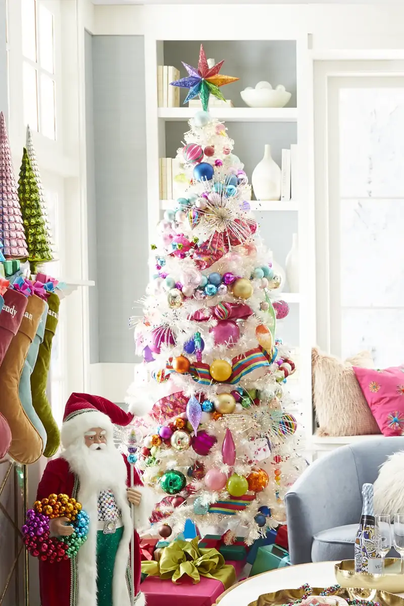 Barcana 7.5 ' White Iridescent Christmas Tree With LED Lights | Thumbnail 2 Barcana 7.5 ' White Iridescent Christmas Tree With LED Lights | Thumbnail 2