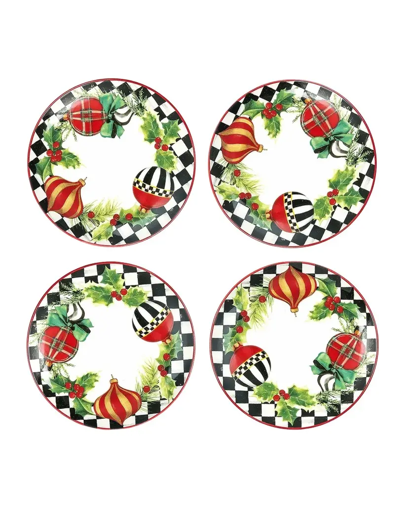 MacKenzie-Childs Deck The Halls Appetizer Plates