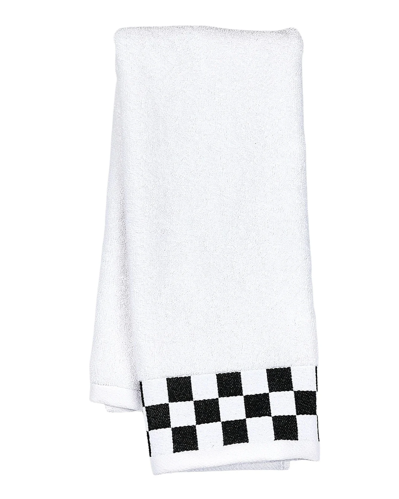 MacKenzie-Childs Hand Towel with Black Check Border