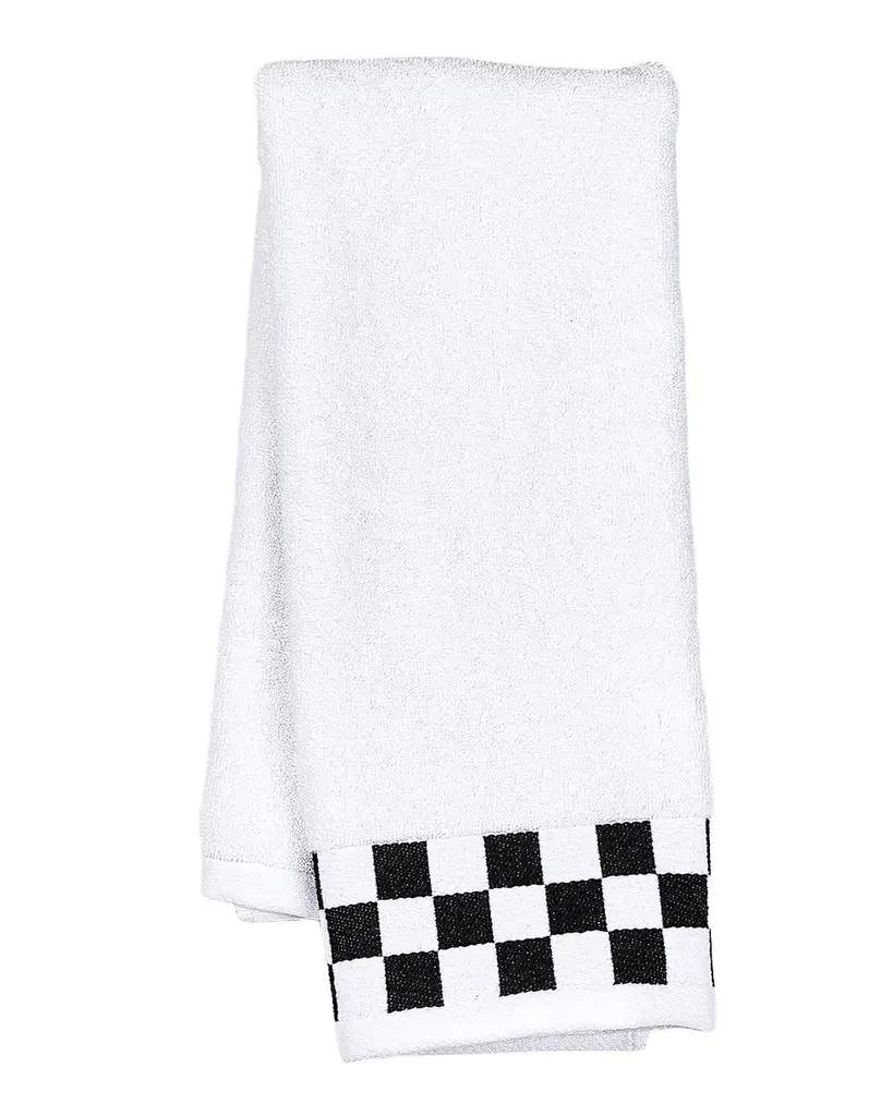 MacKenzie-Childs Hand Towel with Black Check Border