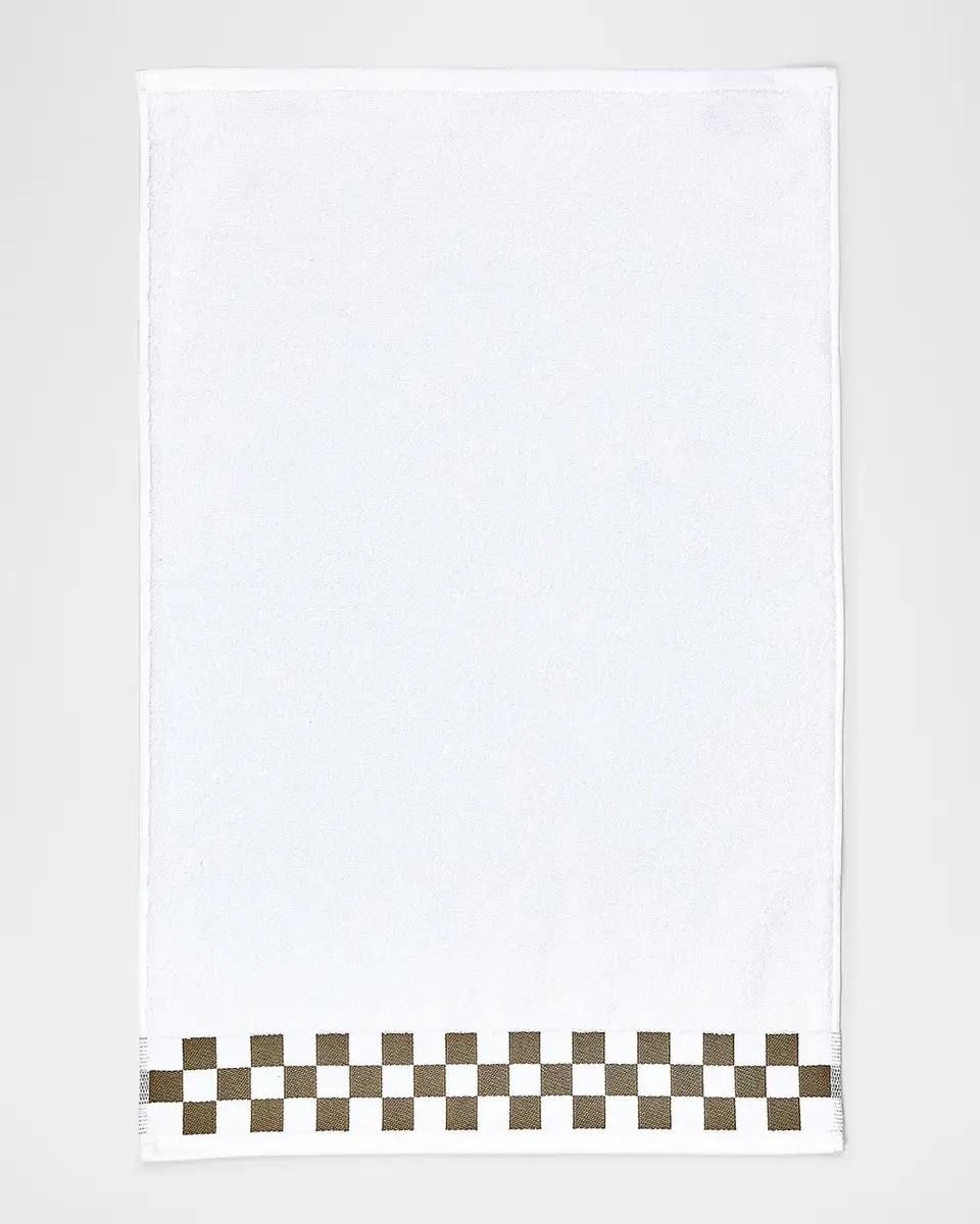 MacKenzie-Childs Hand Towel with Mocha Check Border | Thumbnail 2