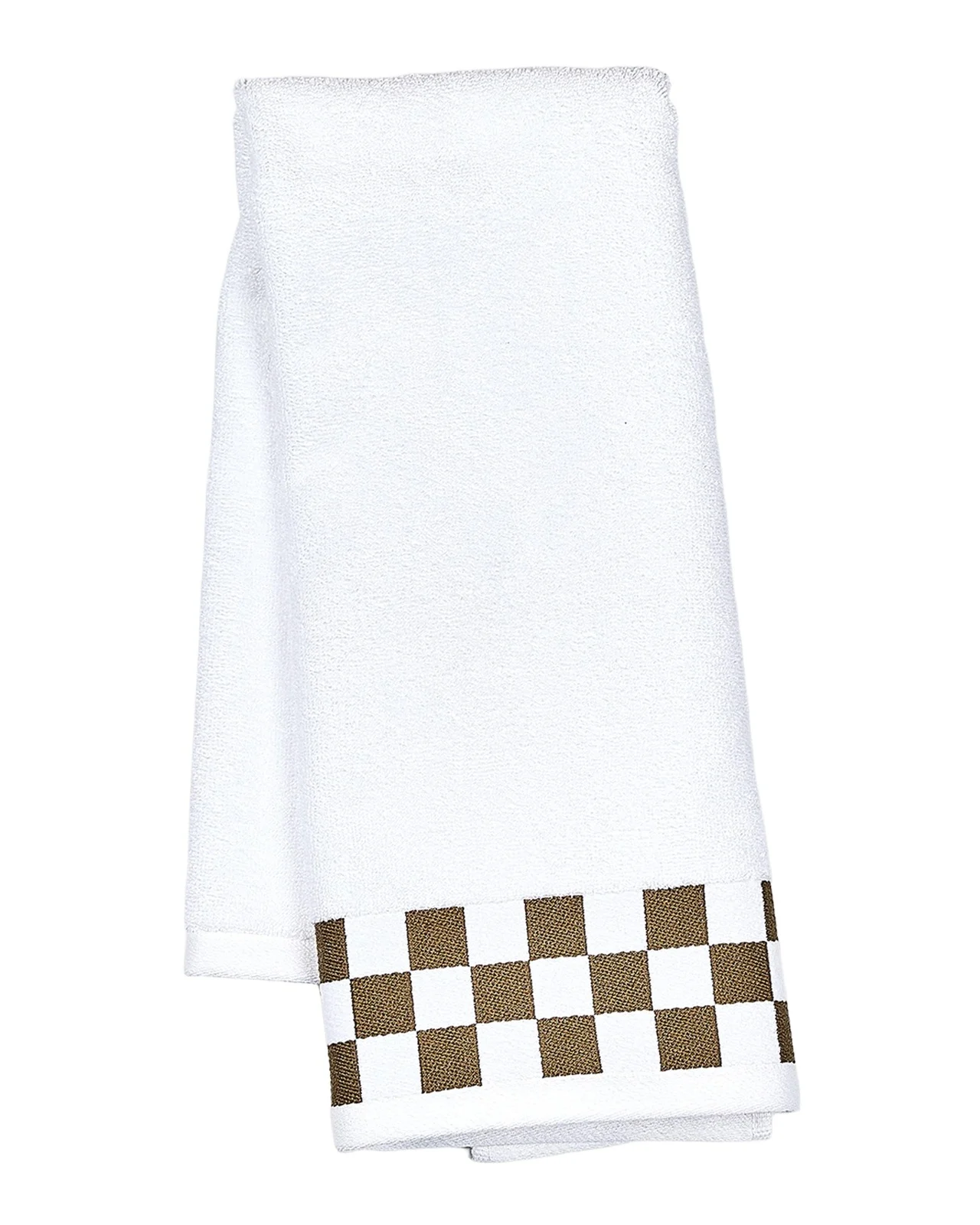 MacKenzie-Childs Hand Towel with Mocha Check Border