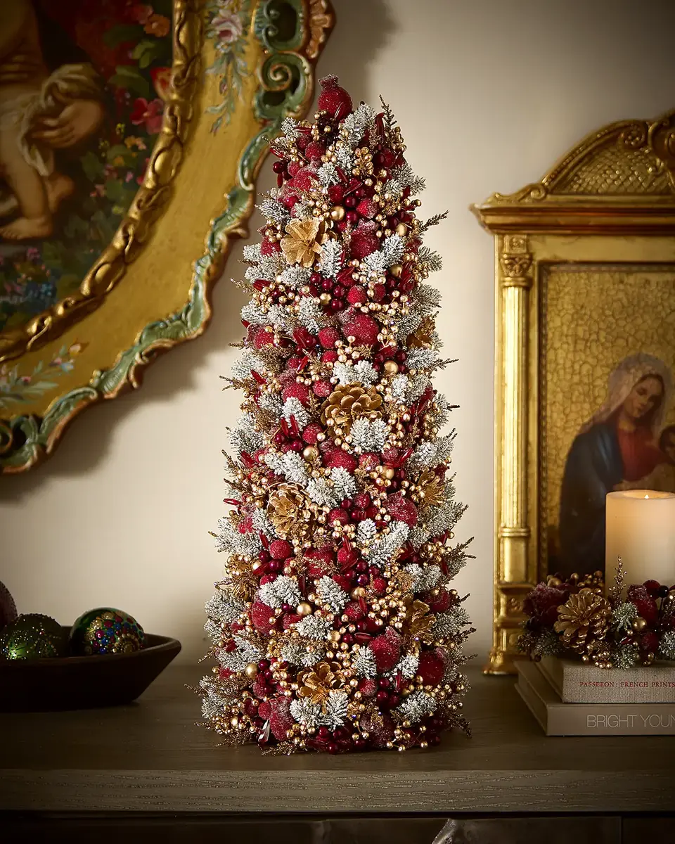Salzburg Creations 24" Glittering Garnet Tree Christmas Decoration