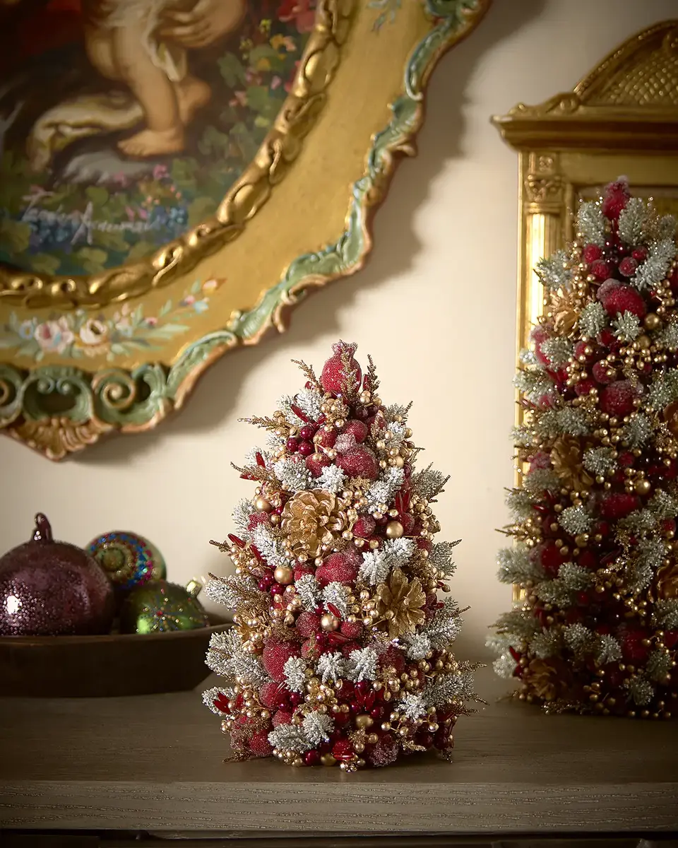 Salzburg Creations Glittering Garnet 12" Tabletop Christmas Tree