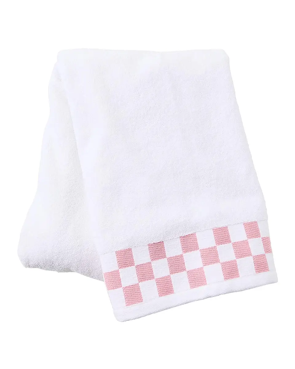 MacKenzie-Childs Bath Towel with Rosy Check Border | Thumbnail 3 MacKenzie-Childs Bath Towel with Rosy Check Border | Thumbnail 3