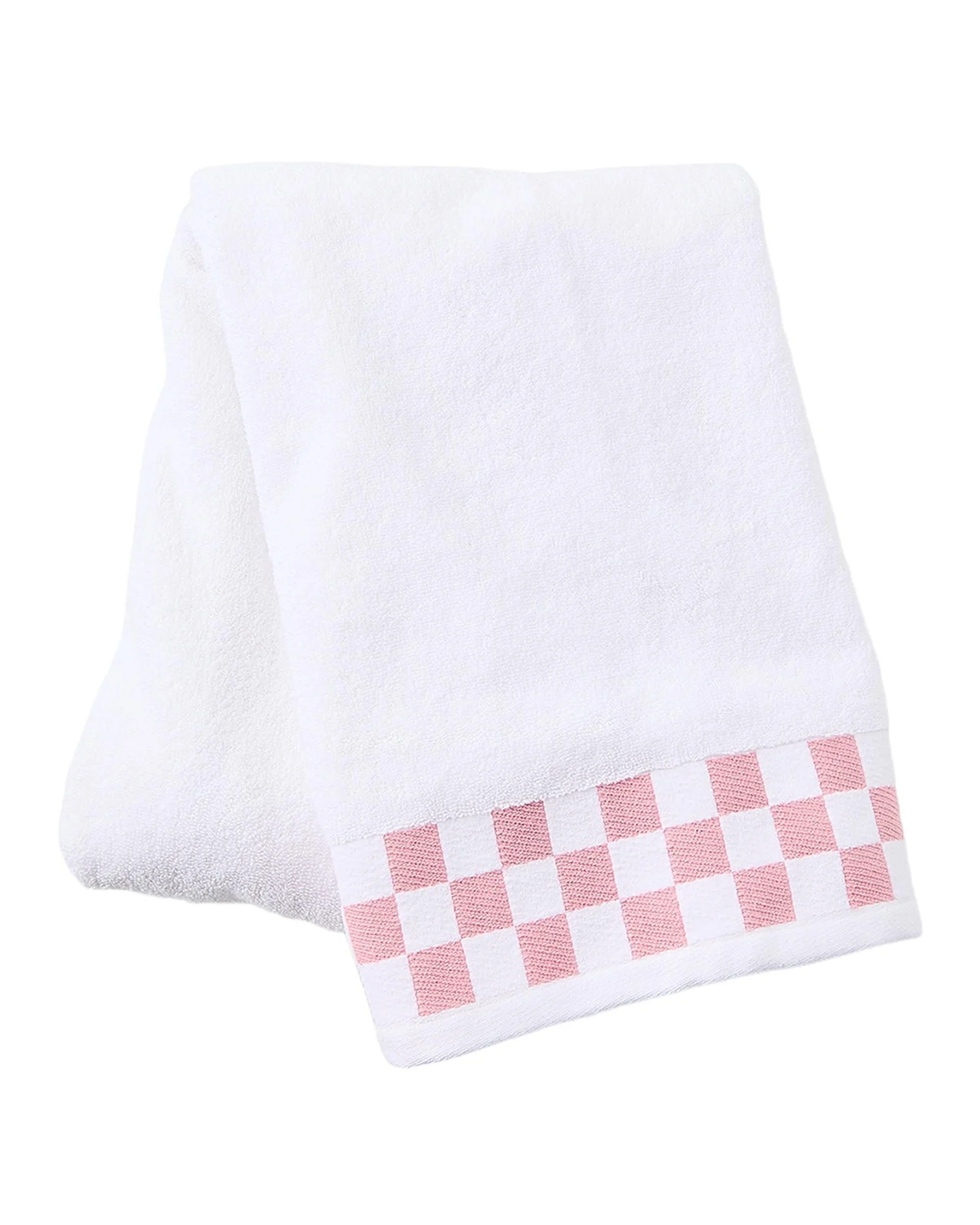 MacKenzie-Childs Bath Towel with Rosy Check Border