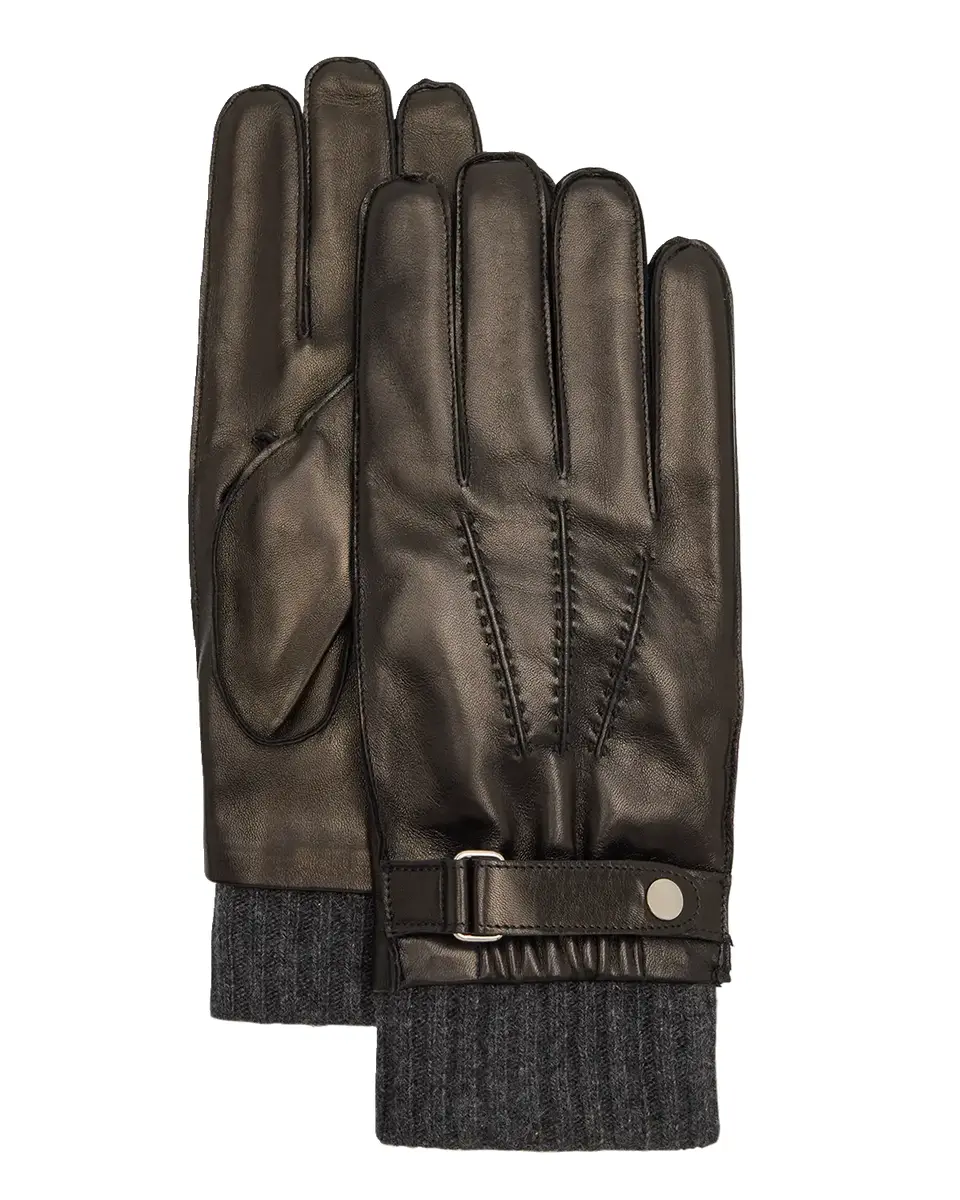 PORTOLANO Men's Napa Leather and Cashmere-Cuff Gloves | Thumbnail 2 PORTOLANO Men's Napa Leather and Cashmere-Cuff Gloves | Thumbnail 2