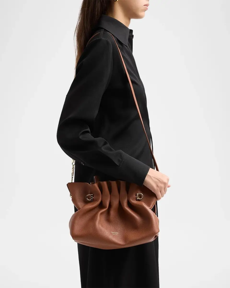 Ferragamo Soft Grain Leather Shoulder Bag | Thumbnail 2