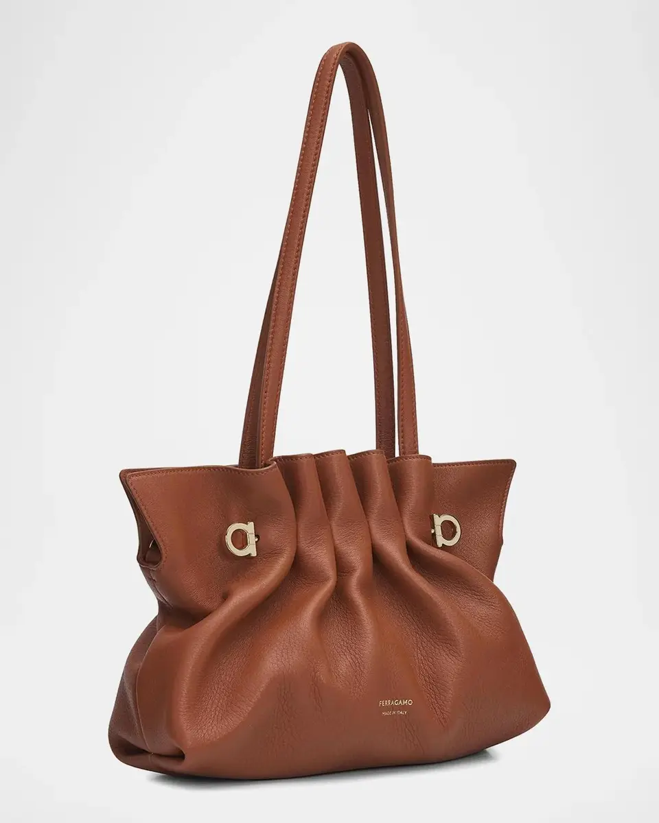 Ferragamo Soft Grain Leather Shoulder Bag | Thumbnail 3