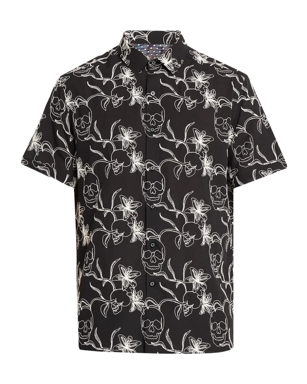 Robert Graham Men's Emden Skull-Schiffli Cotton-Blend Shirt