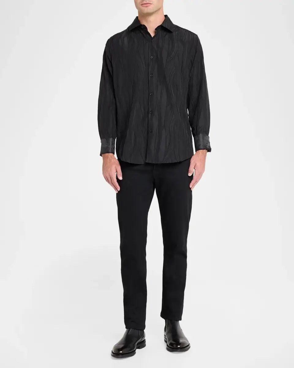 Robert Graham Men's Wells Textured Stretch-Jacquard Shirt | Thumbnail 2