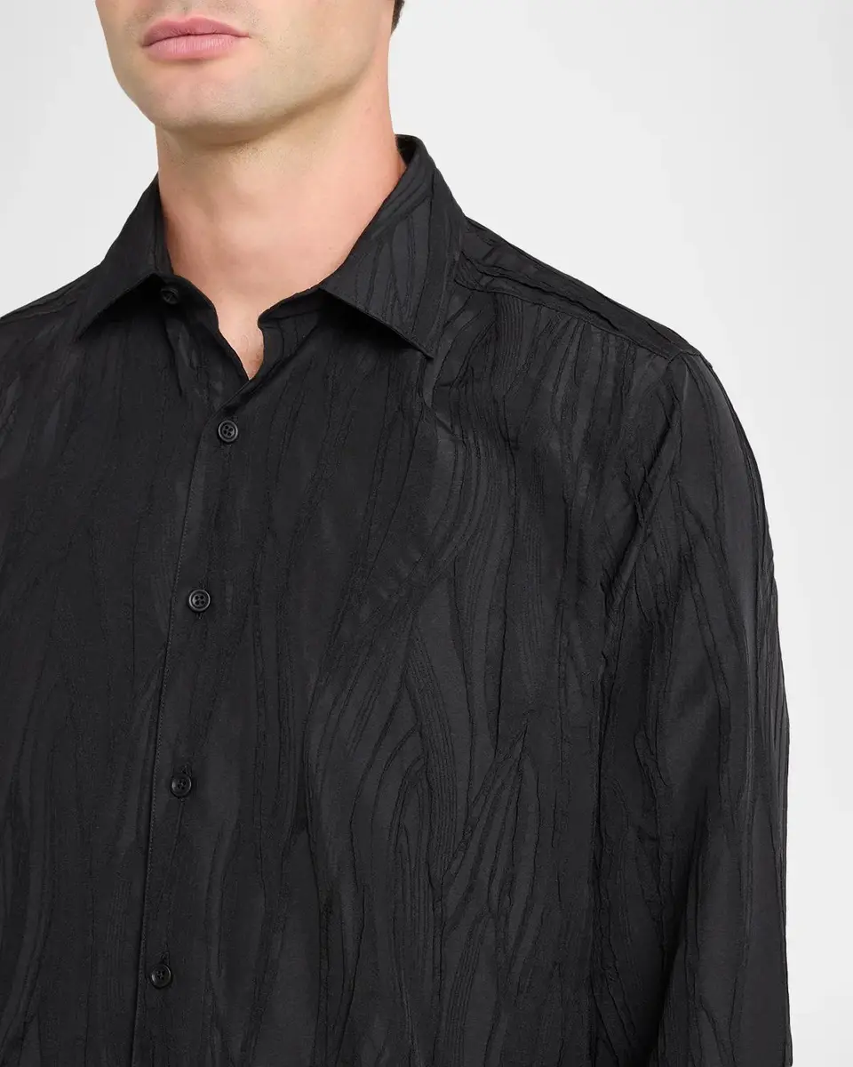Robert Graham Men's Wells Textured Stretch-Jacquard Shirt | Thumbnail 5