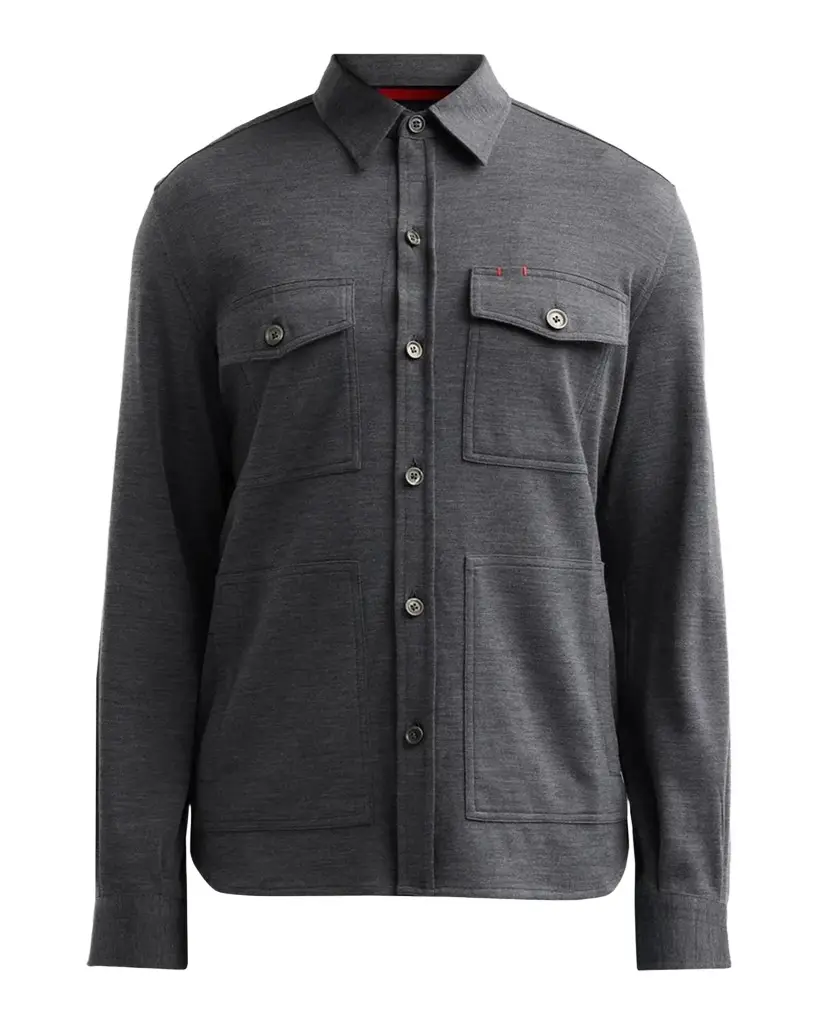 Isaia Men's Wool-Nylon-Blend Jersey Overshirt