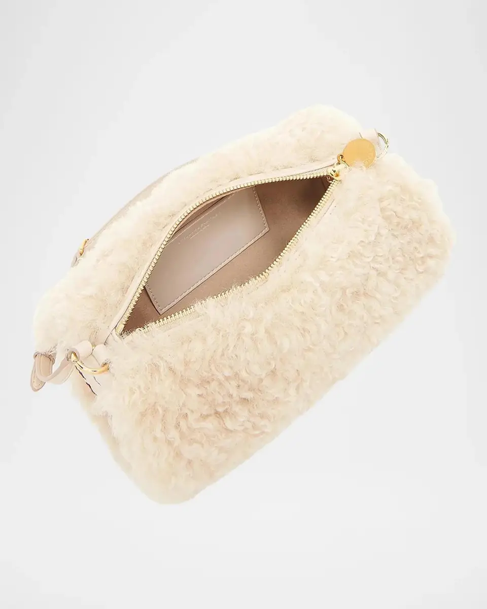 Stella McCartney Logo Bracelet Faux-Shearling Pouch | Thumbnail 6 Stella McCartney Logo Bracelet Faux-Shearling Pouch | Thumbnail 6