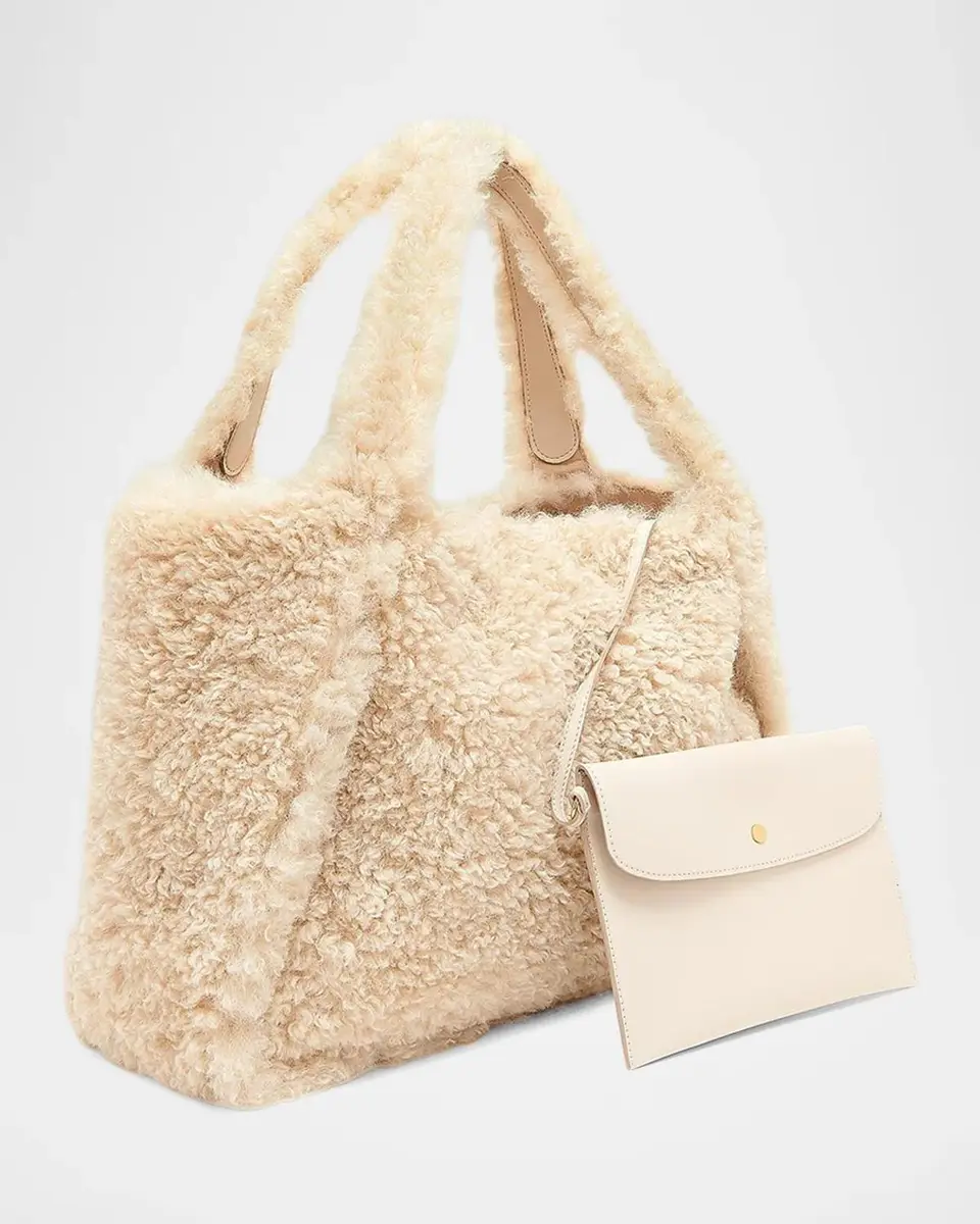 Stella McCartney Logo Faux-Shearling Tote Bag | Thumbnail 3
