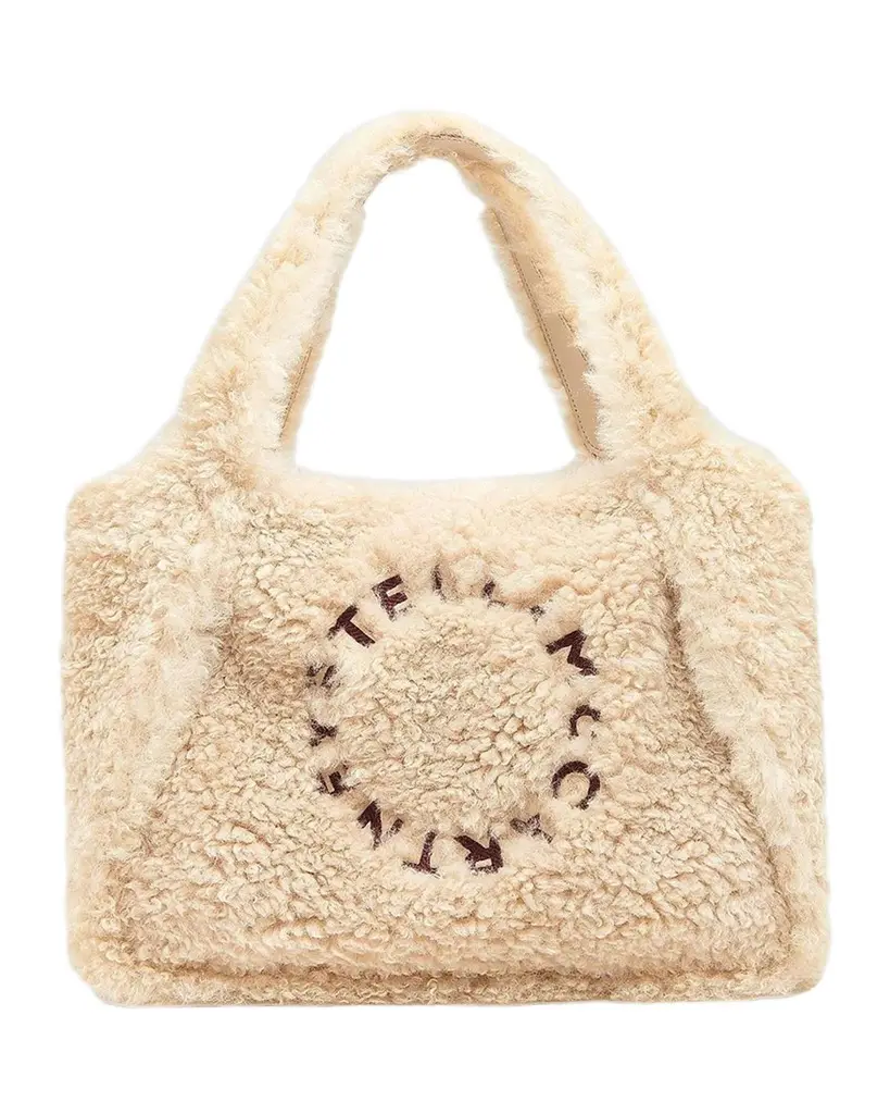 Logo Faux-Shearling Tote Bag