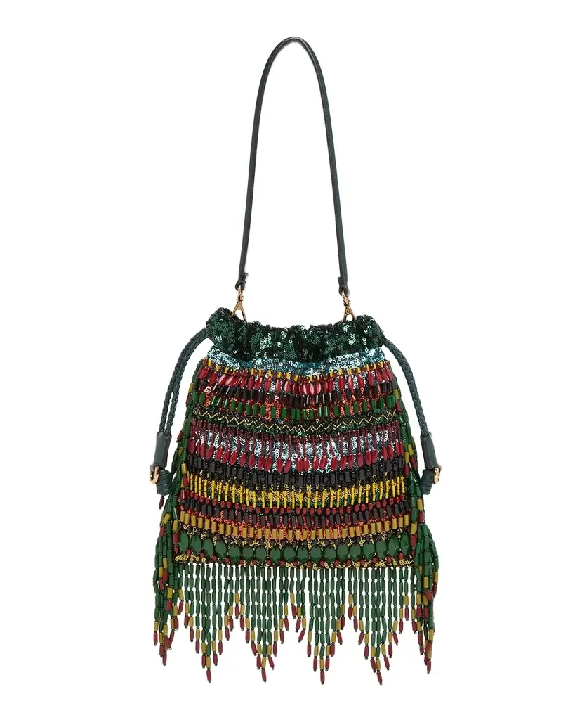 Etro Kalispera Bead & Sequin Sack Shoulder Bag