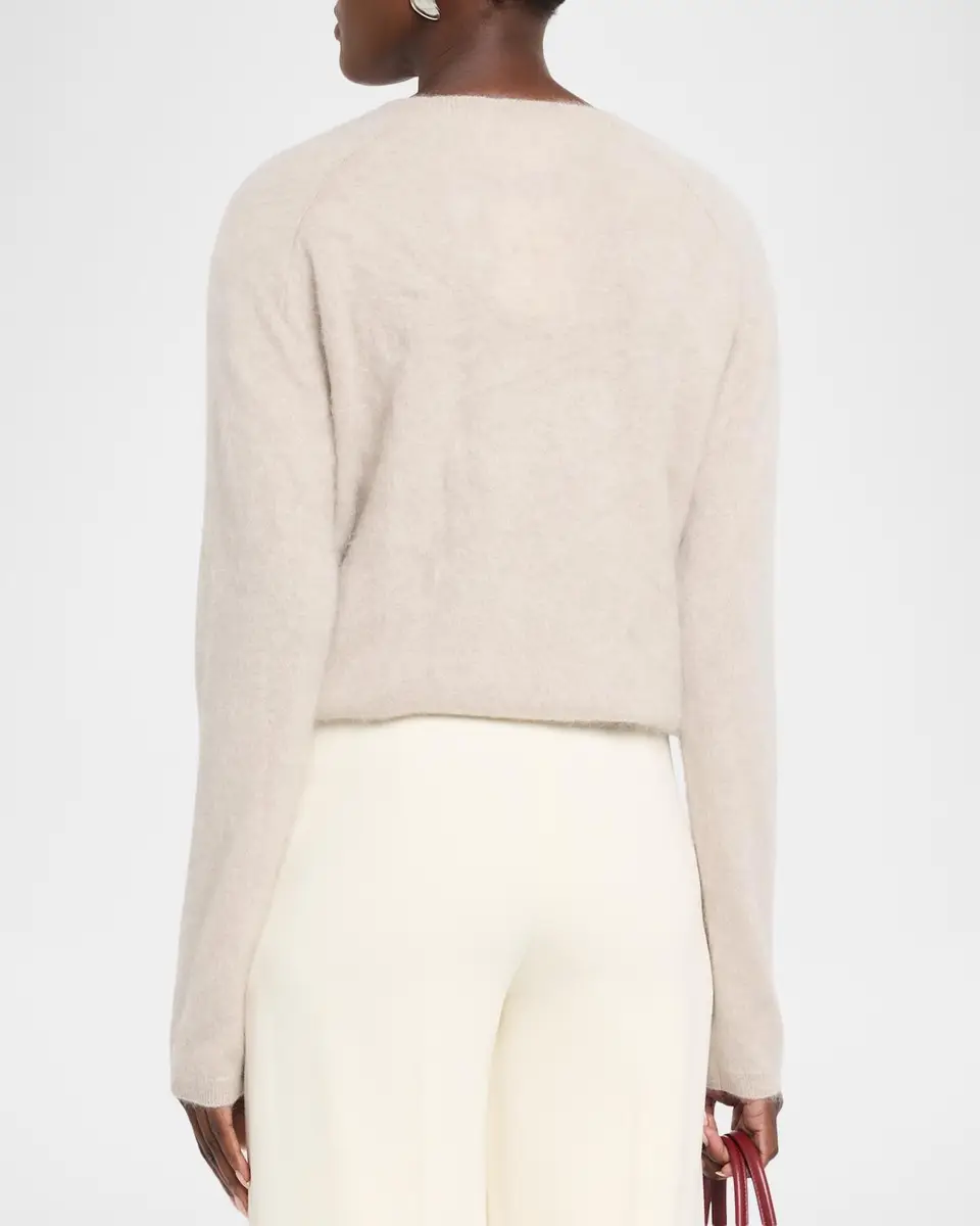 Lisa Yang Lexia Mock-Neck Cashmere Short-Sleeve Sweater | Thumbnail 3