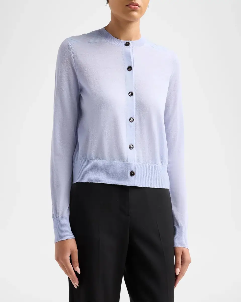 Burberry Wendy Wool Check-Shoulder Cardigan | Thumbnail 4 Burberry Wendy Wool Check-Shoulder Cardigan | Thumbnail 4