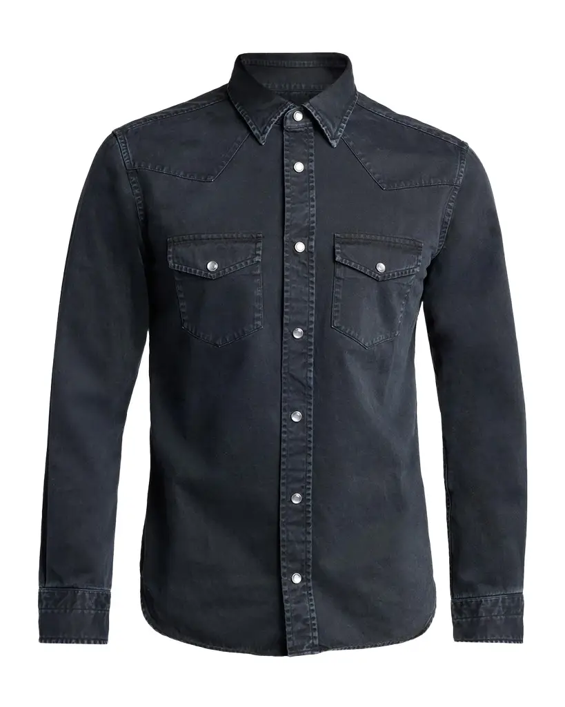 Tom Ford Men's Peached Twill Snap-Front Western Shirt