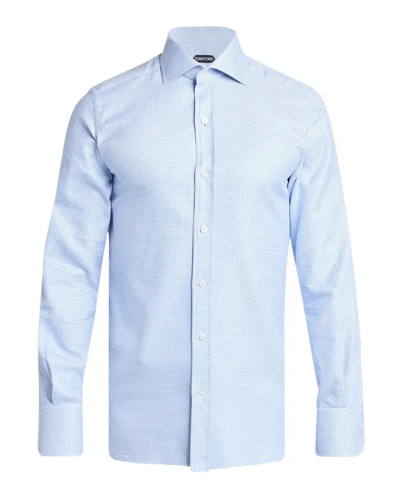 Men's Cotton Pique Jacquard Dress Shirt Men's Cotton Pique Jacquard Dress Shirt