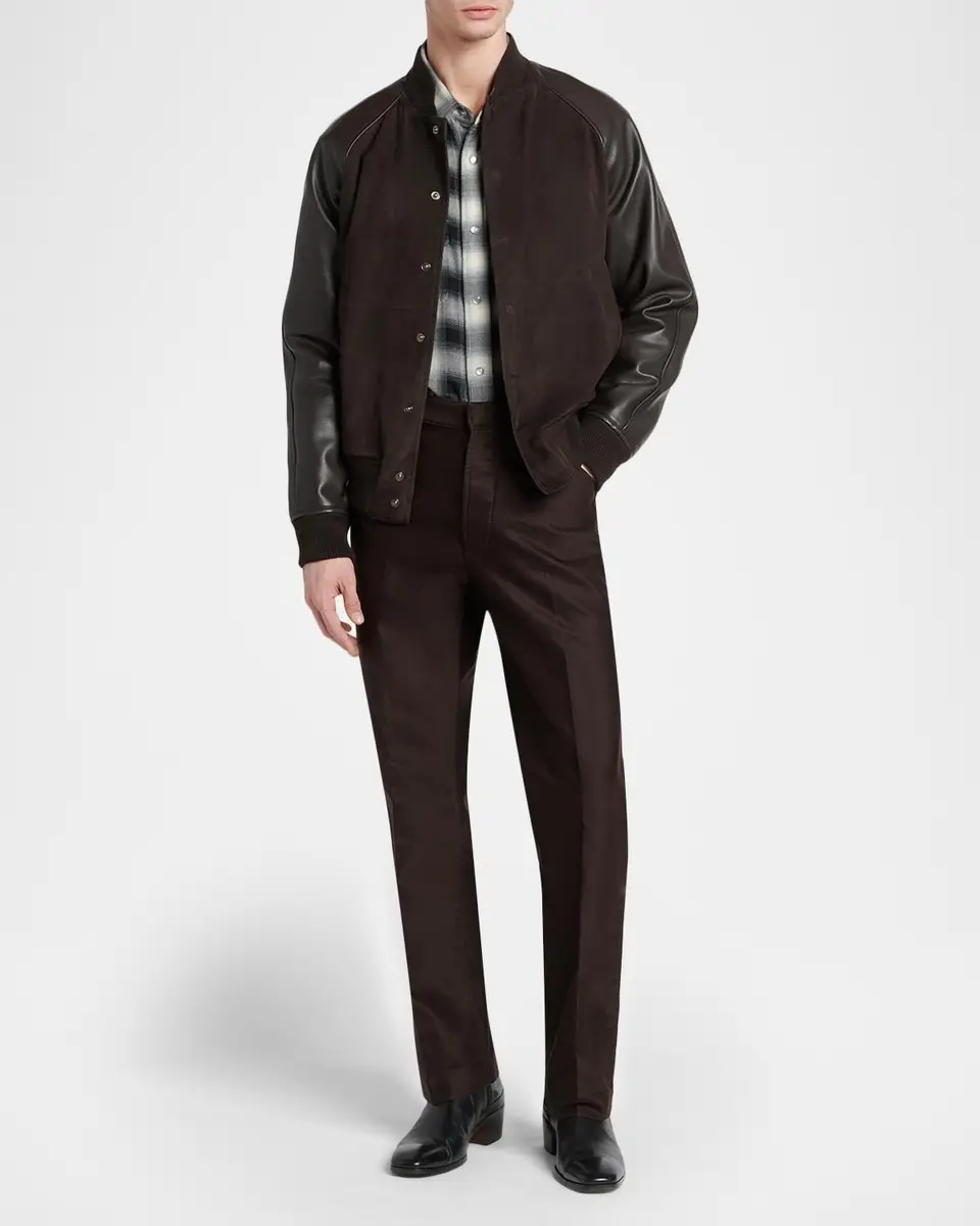 Tom Ford Men's Twill Overcheck Snap-Front Western Shirt | Thumbnail 2 Tom Ford Men's Twill Overcheck Snap-Front Western Shirt | Thumbnail 2