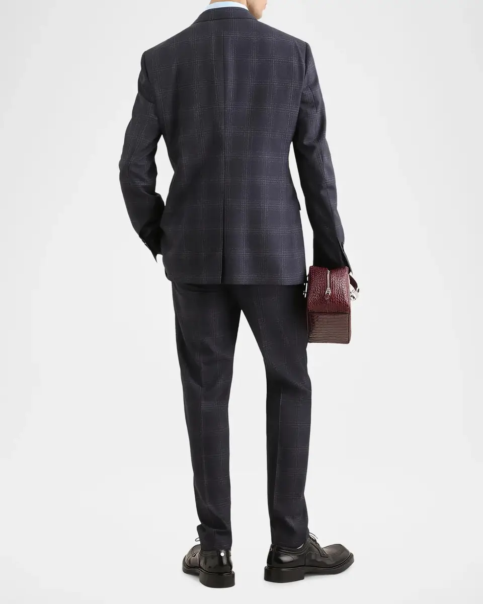 Dolce & Gabbana Men's Single-Breasted Plaid Three-Piece Suit | Thumbnail 3 Dolce & Gabbana Men's Single-Breasted Plaid Three-Piece Suit | Thumbnail 3