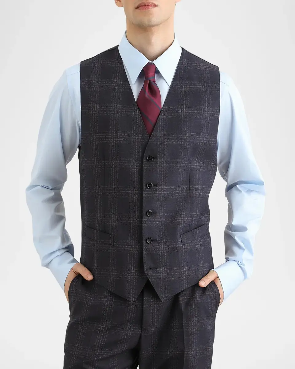 Dolce & Gabbana Men's Single-Breasted Plaid Three-Piece Suit | Thumbnail 7 Dolce & Gabbana Men's Single-Breasted Plaid Three-Piece Suit | Thumbnail 7