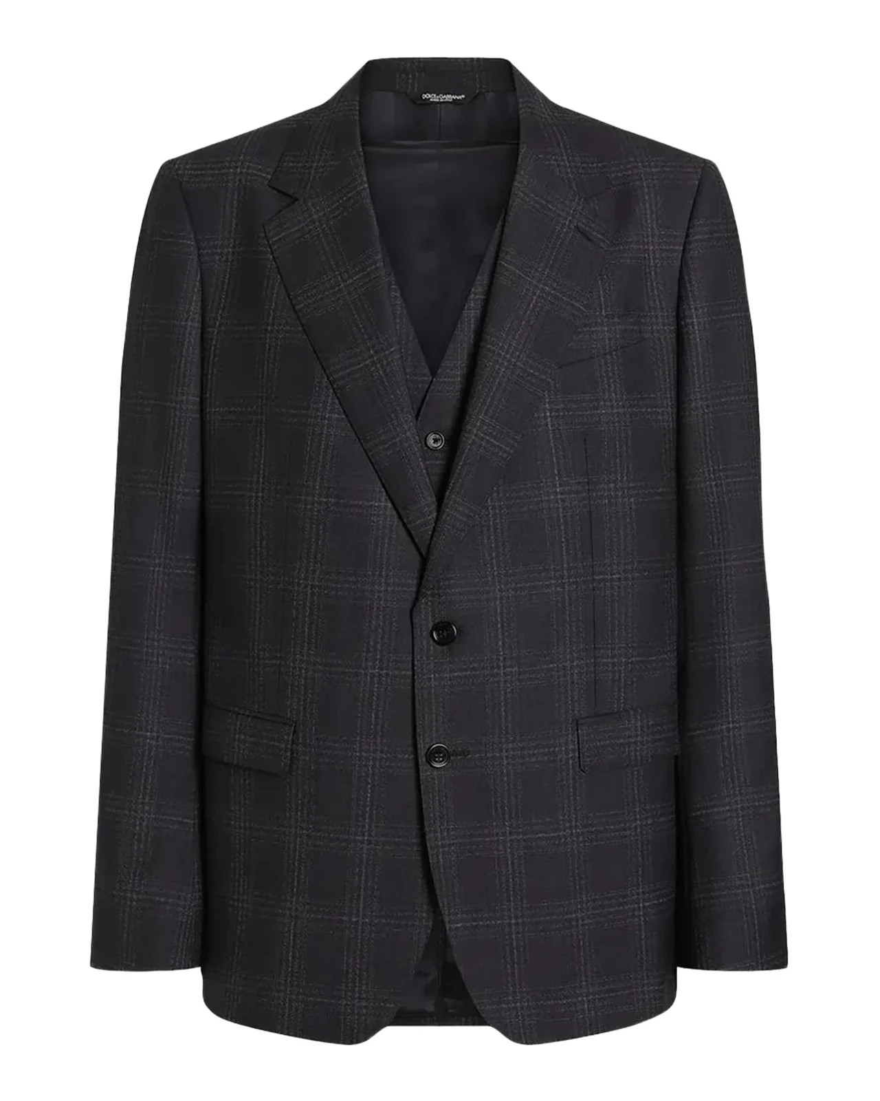 Dolce & Gabbana Men's Single-Breasted Plaid Three-Piece Suit