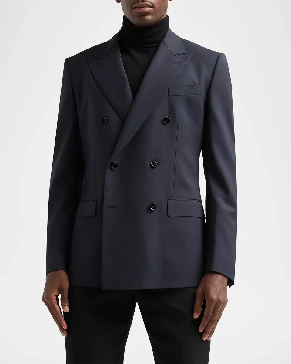 Dolce & Gabbana Men's Stretch-Virgin Wool Double-Breasted Jacket | Thumbnail 4 Dolce & Gabbana Men's Stretch-Virgin Wool Double-Breasted Jacket | Thumbnail 4