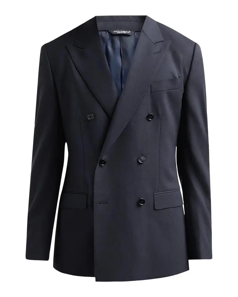 Men's Stretch-Virgin Wool Double-Breasted Jacket Men's Stretch-Virgin Wool Double-Breasted Jacket