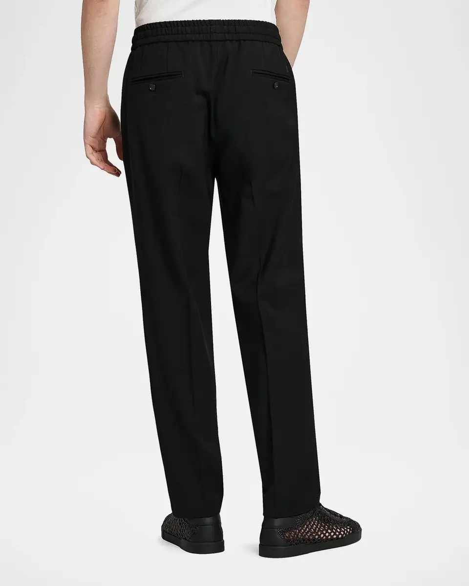 Dolce & Gabbana Men's Elasticized Stretch-Wool Straight-Leg Trousers | Thumbnail 3 Dolce & Gabbana Men's Elasticized Stretch-Wool Straight-Leg Trousers | Thumbnail 3