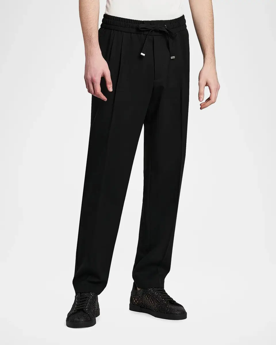 Dolce & Gabbana Men's Elasticized Stretch-Wool Straight-Leg Trousers | Thumbnail 6 Dolce & Gabbana Men's Elasticized Stretch-Wool Straight-Leg Trousers | Thumbnail 6