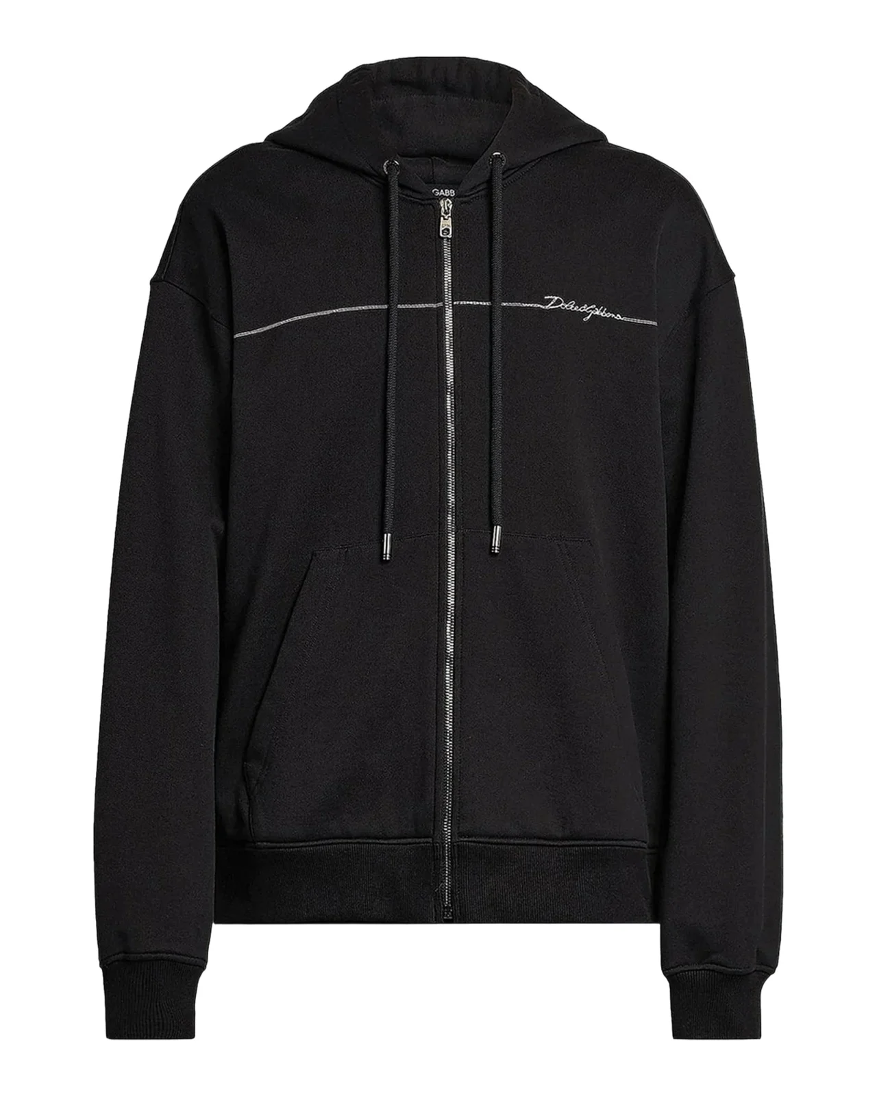 Dolce & Gabbana Men's Logo Cotton Zip-Front Hoodie