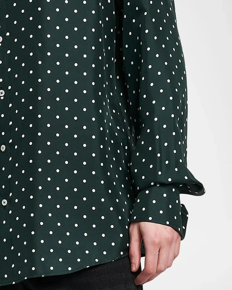 Dolce & Gabbana Men's Polka Dot Silk Button-Front Shirt | Thumbnail 5 Dolce & Gabbana Men's Polka Dot Silk Button-Front Shirt | Thumbnail 5