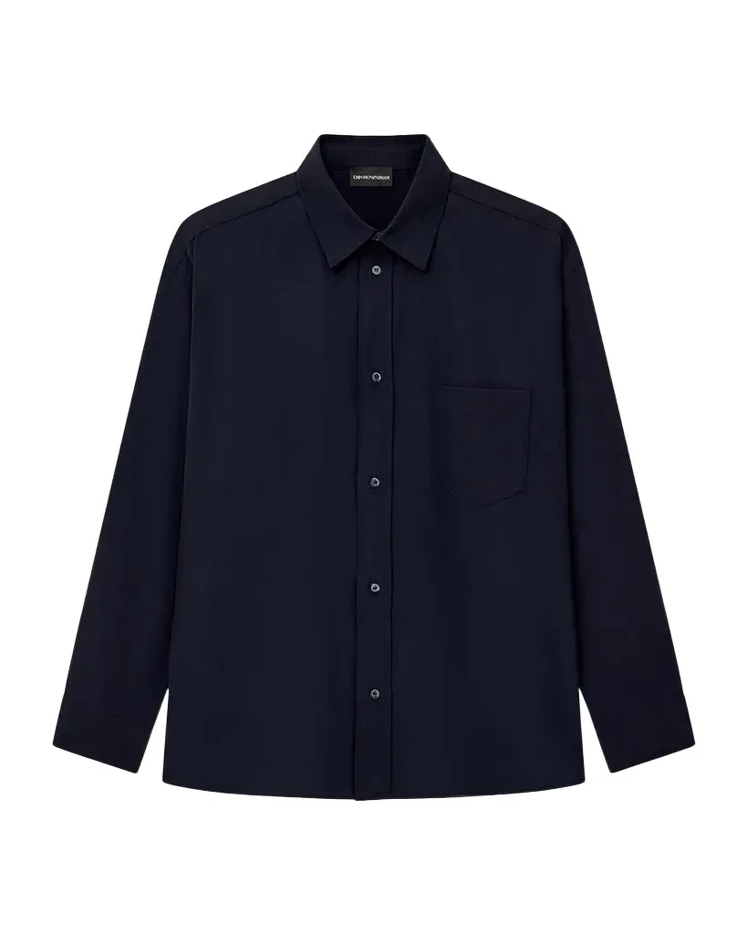 Emporio Armani Men's Solid Pocket Button-Front Shirt