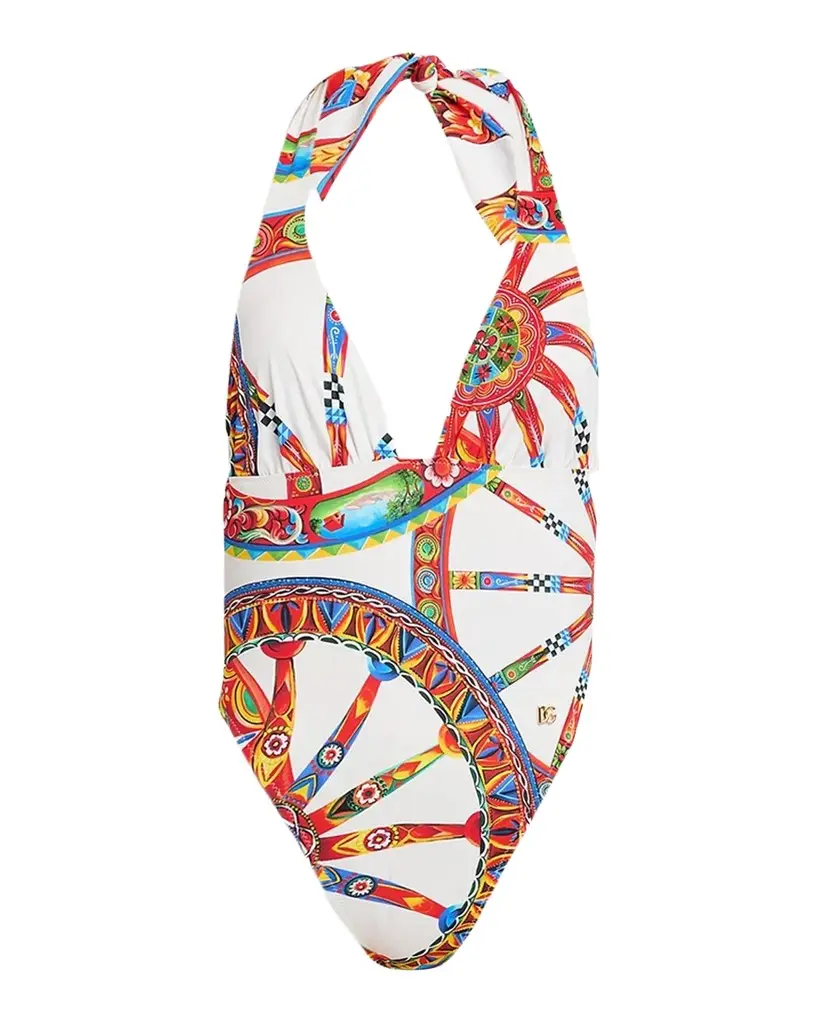 St. Carretto Halter One-Piece Swimsuit