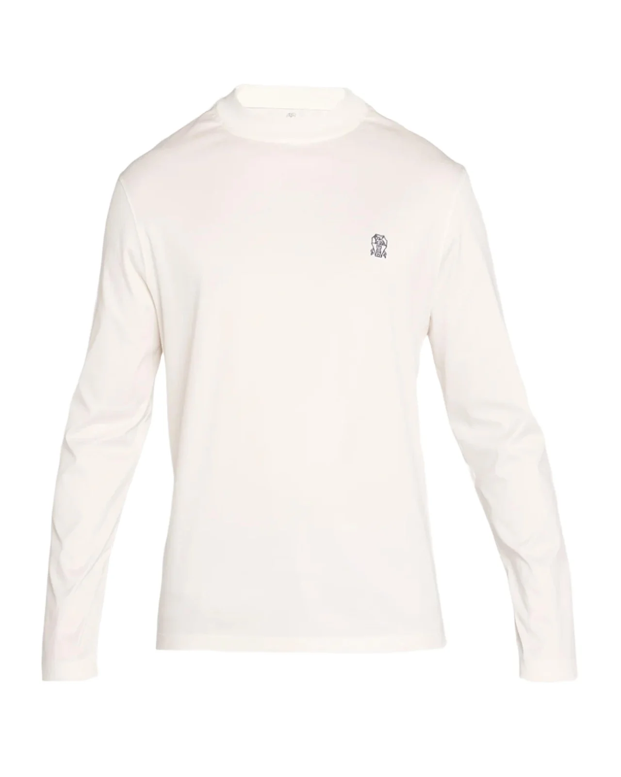 Brunello Cucinelli Men's Cotton Crest Mock Neck T-Shirt