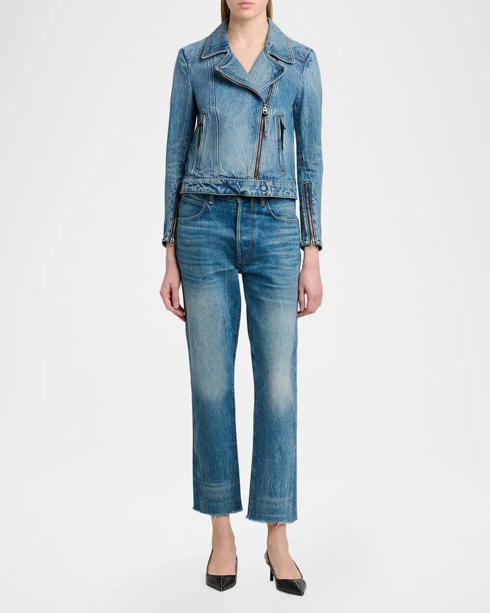 Tom Ford Stonewashed Denim Moto Jacket | Thumbnail 2 Tom Ford Stonewashed Denim Moto Jacket | Thumbnail 2