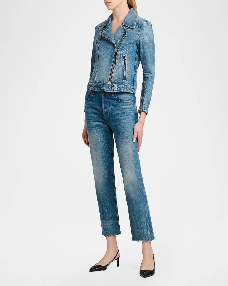 Tom Ford Stonewashed Denim Moto Jacket | Thumbnail 6 Tom Ford Stonewashed Denim Moto Jacket | Thumbnail 6