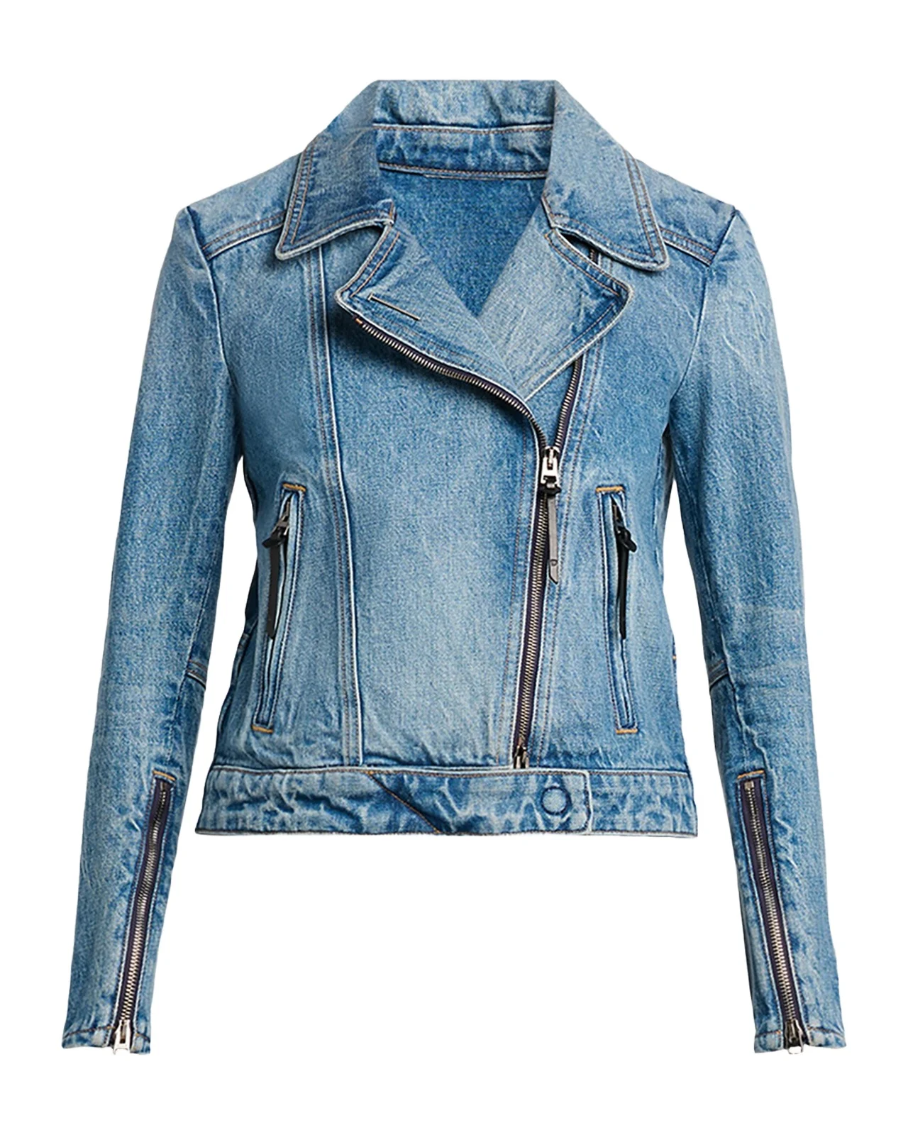 Tom Ford Stonewashed Denim Moto Jacket