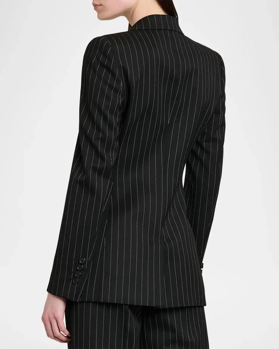 Dolce & Gabbana Pinstriped Stretch Virgin-Wool Single-Breasted Blazer | Thumbnail 3 Dolce & Gabbana Pinstriped Stretch Virgin-Wool Single-Breasted Blazer | Thumbnail 3