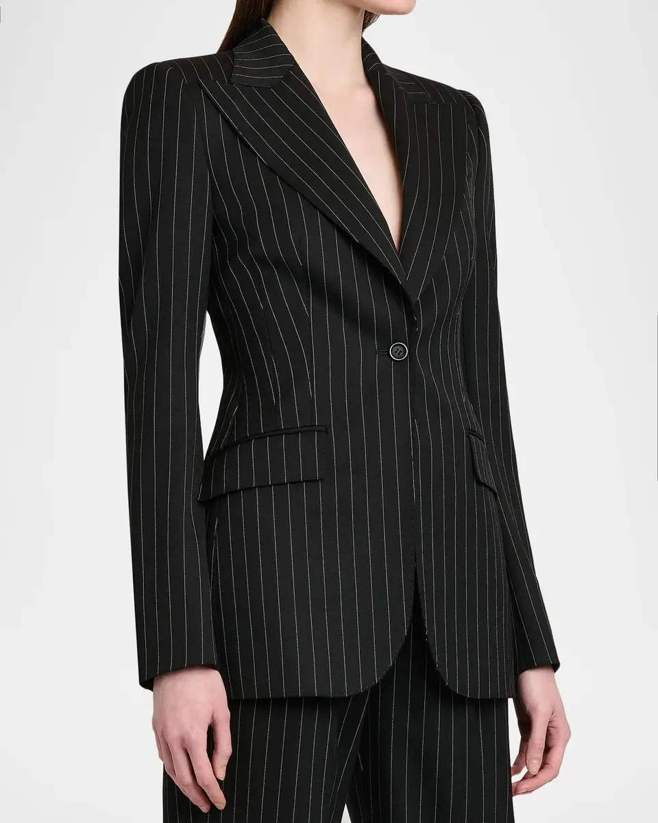 Dolce & Gabbana Pinstriped Stretch Virgin-Wool Single-Breasted Blazer | Thumbnail 5 Dolce & Gabbana Pinstriped Stretch Virgin-Wool Single-Breasted Blazer | Thumbnail 5