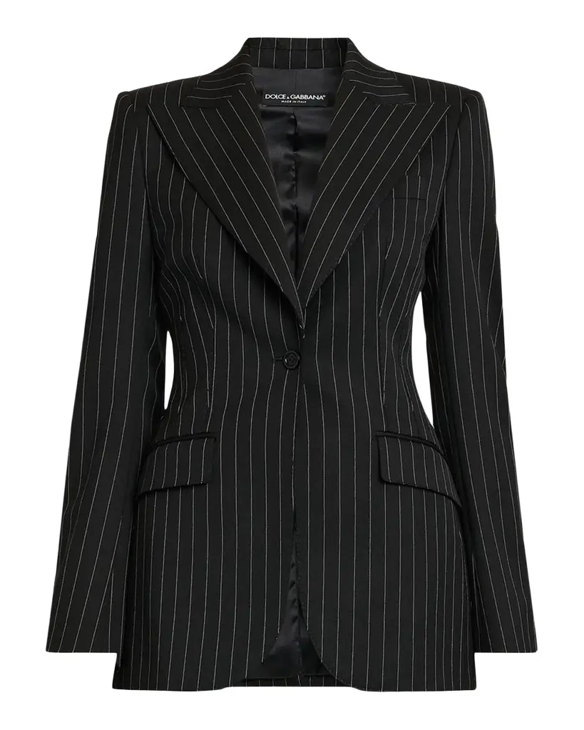 Dolce & Gabbana Pinstriped Stretch Virgin-Wool Single-Breasted Blazer