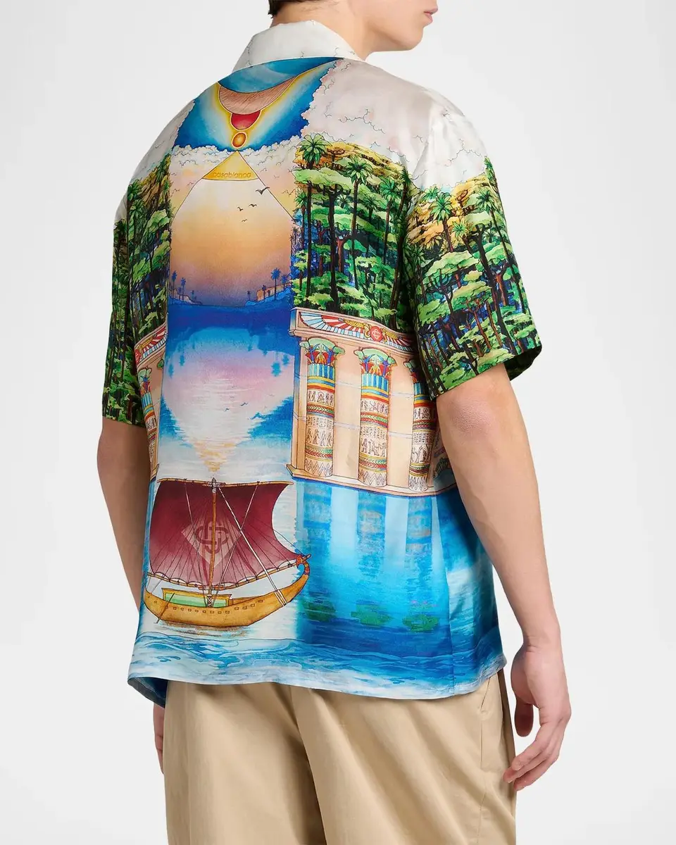 Casablanca Men's Trompe L 'Oeil Camp Shirt | Thumbnail 3