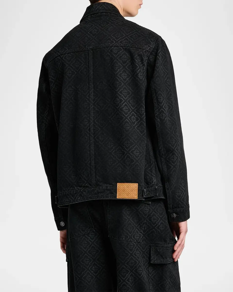 Casablanca Men's Monogram Full-Zip Denim Jacket | Thumbnail 3