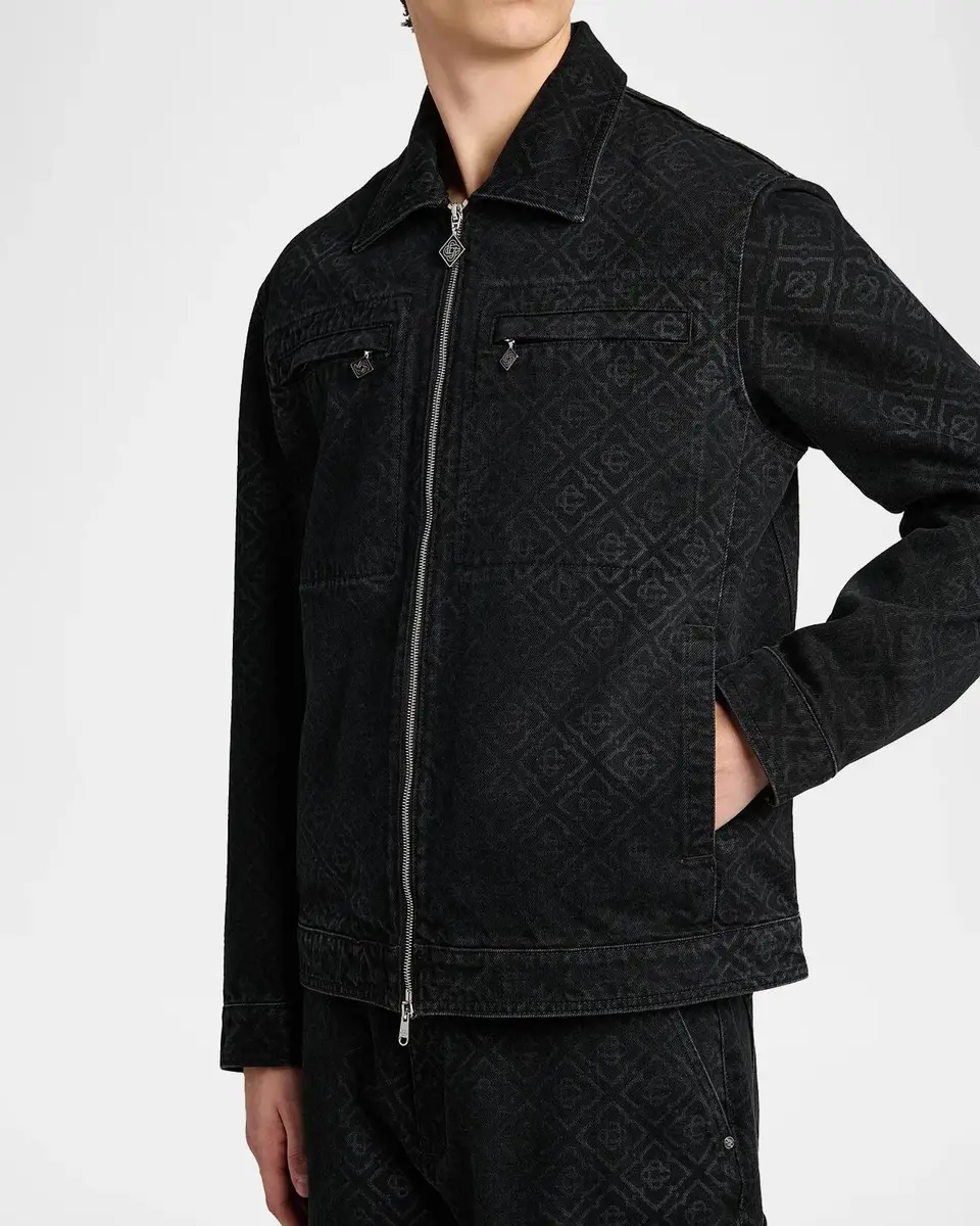 Casablanca Men's Monogram Full-Zip Denim Jacket | Thumbnail 5
