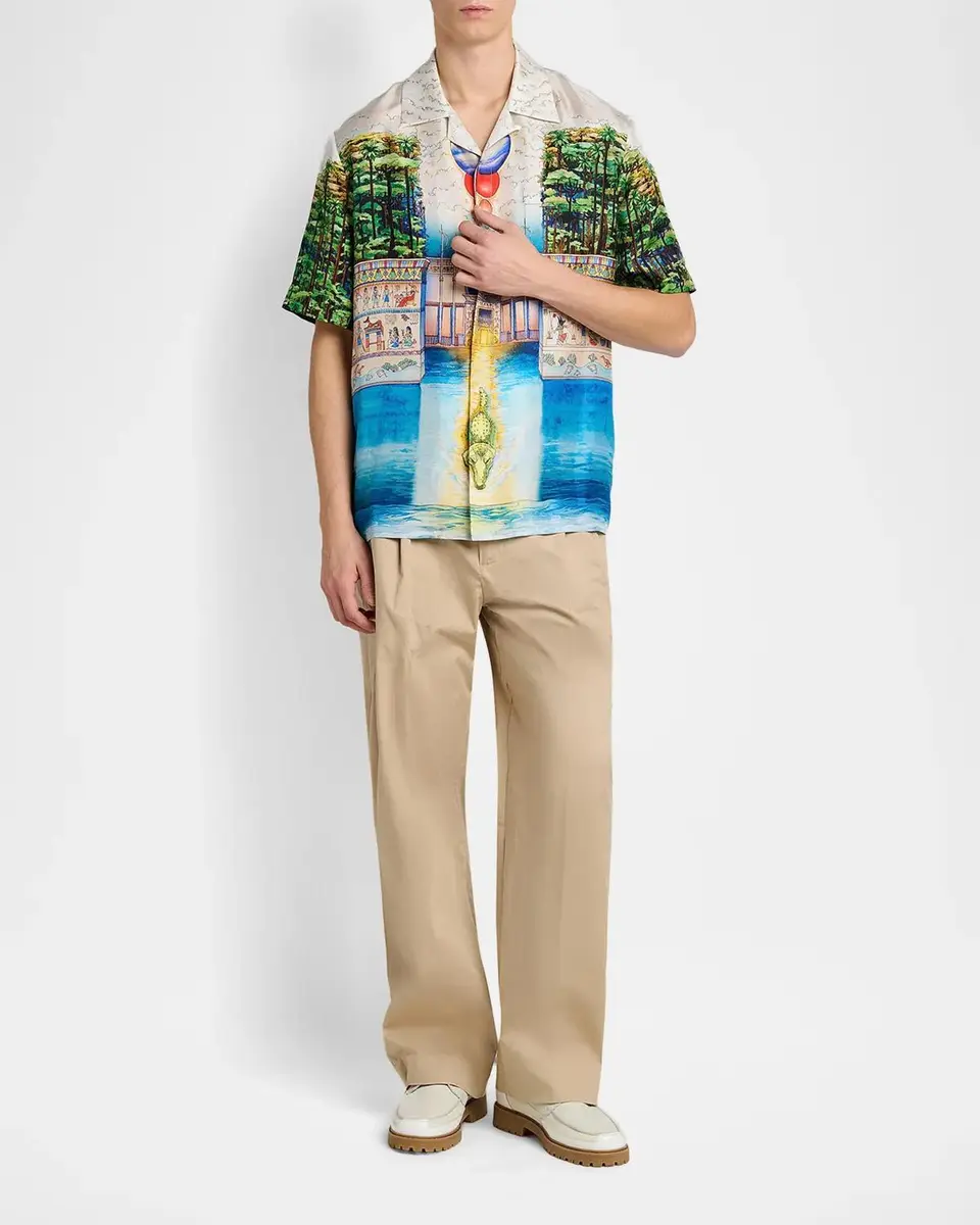 Casablanca Men's Trompe L 'Oeil Camp Shirt | Thumbnail 2