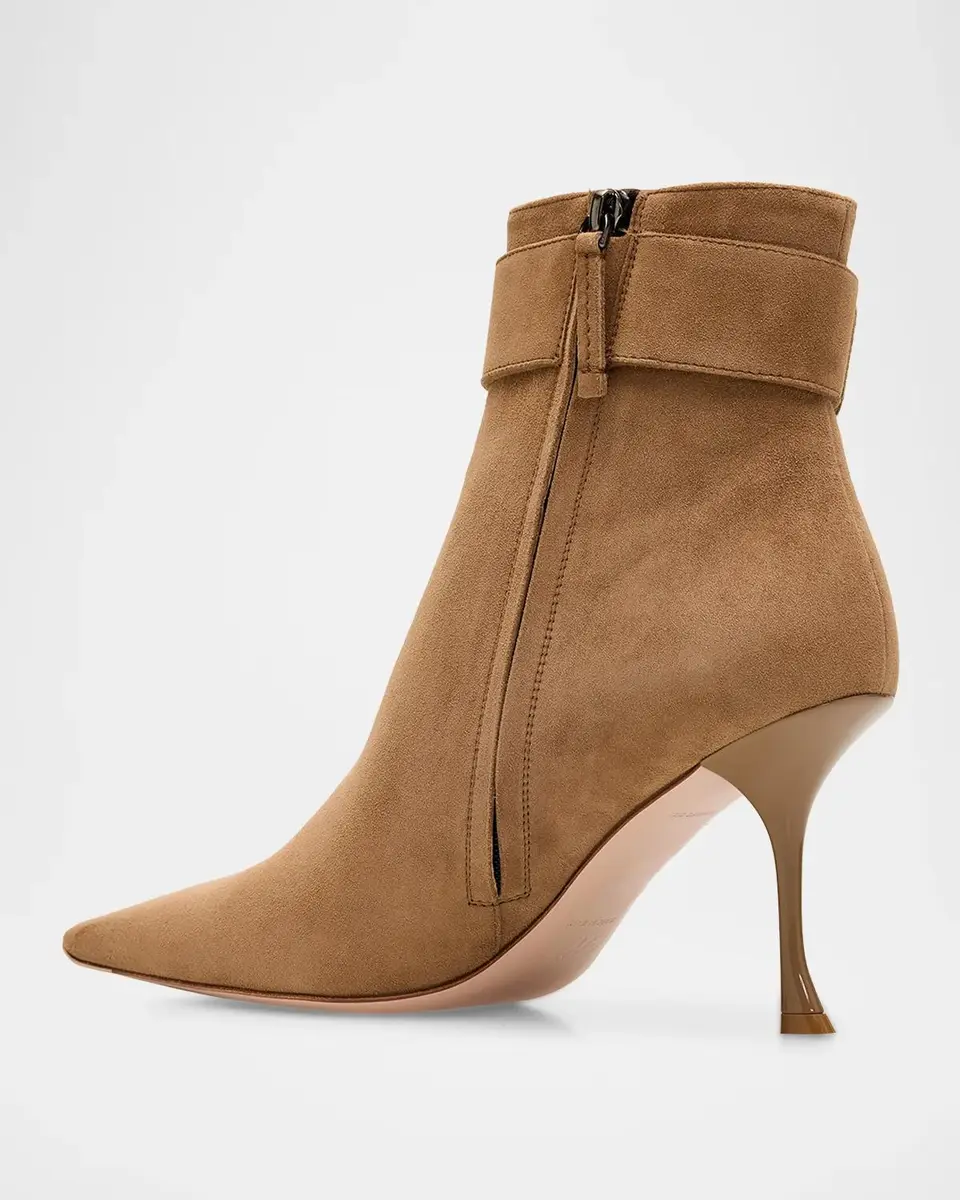 Roger Vivier Viv Ville 85MM Buckle-Detail Suede Ankle Boots | Thumbnail 4 Roger Vivier Viv Ville 85MM Buckle-Detail Suede Ankle Boots | Thumbnail 4