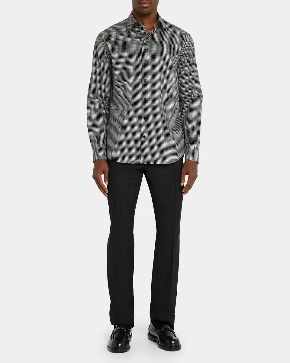 Emporio Armani Men's Contrast Geometric Button-Front Shirt | Thumbnail 2 Emporio Armani Men's Contrast Geometric Button-Front Shirt | Thumbnail 2